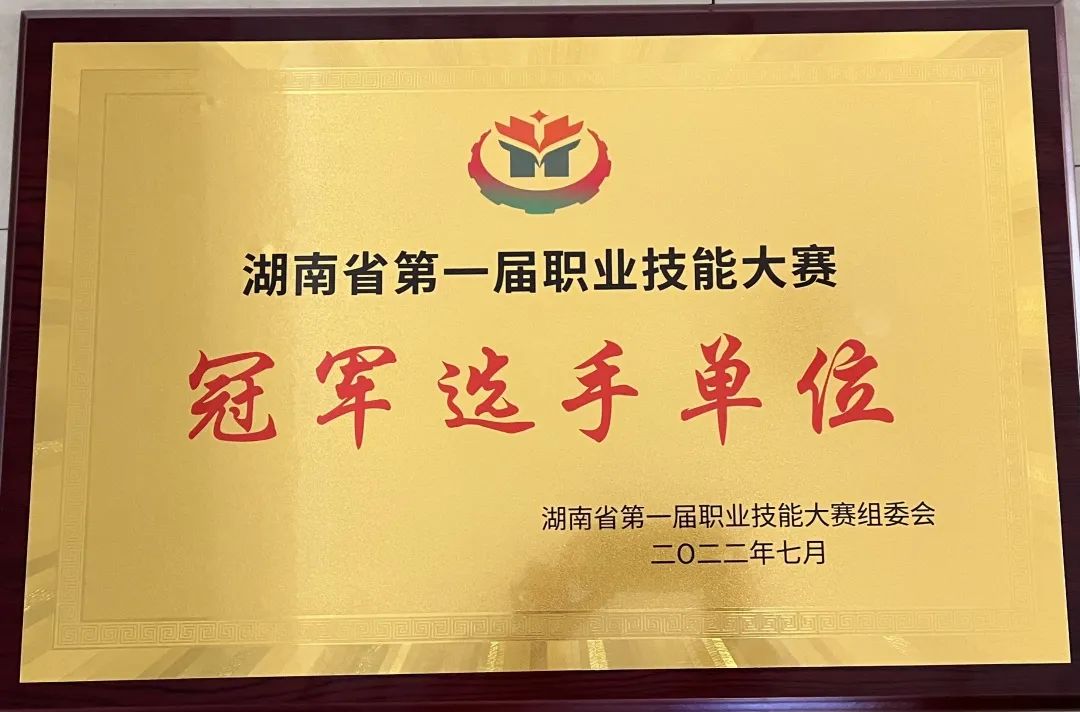 开云·体育荣获湖南省第一届职业技能大赛冠军选手单位荣誉称号