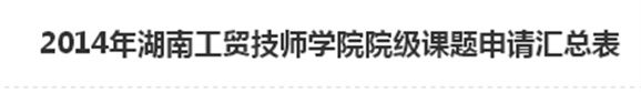  2014年开云·体育院级课题申请汇总表